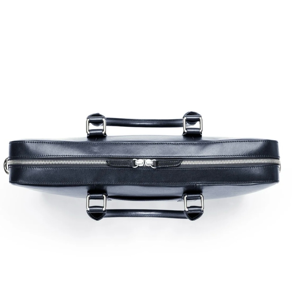 Sophisticated Blue Leather Briefcase for Men and ladies - Picture 6 of 11